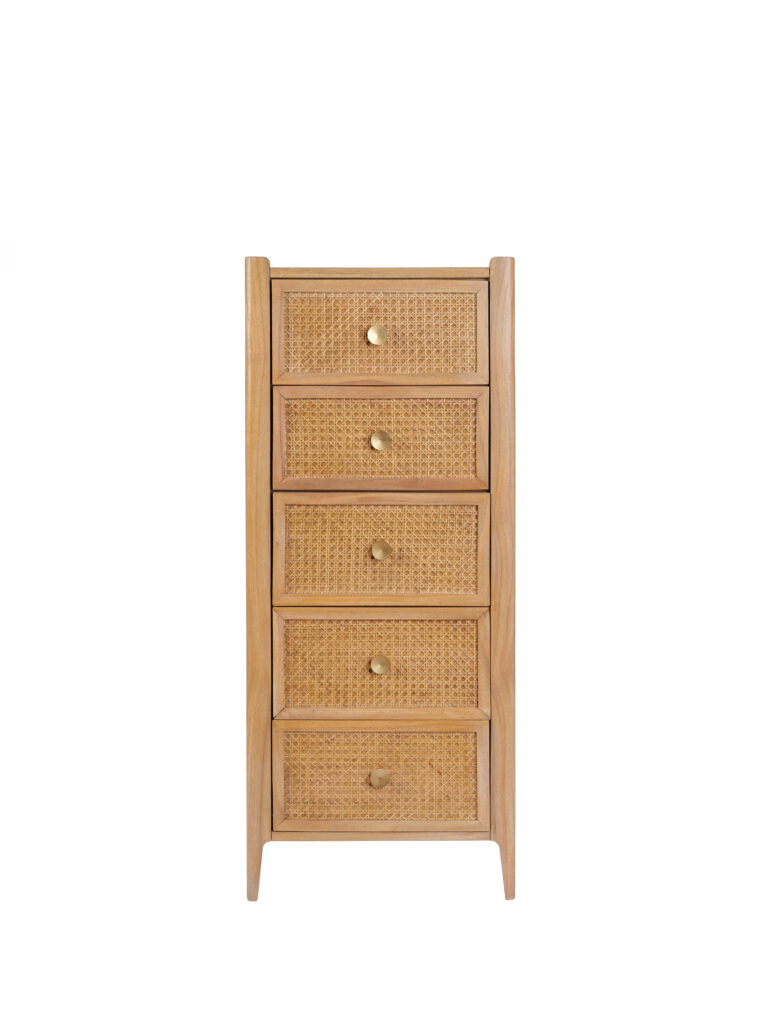 Bali 5 Drawer Tall Chest of Drawers - Image 2