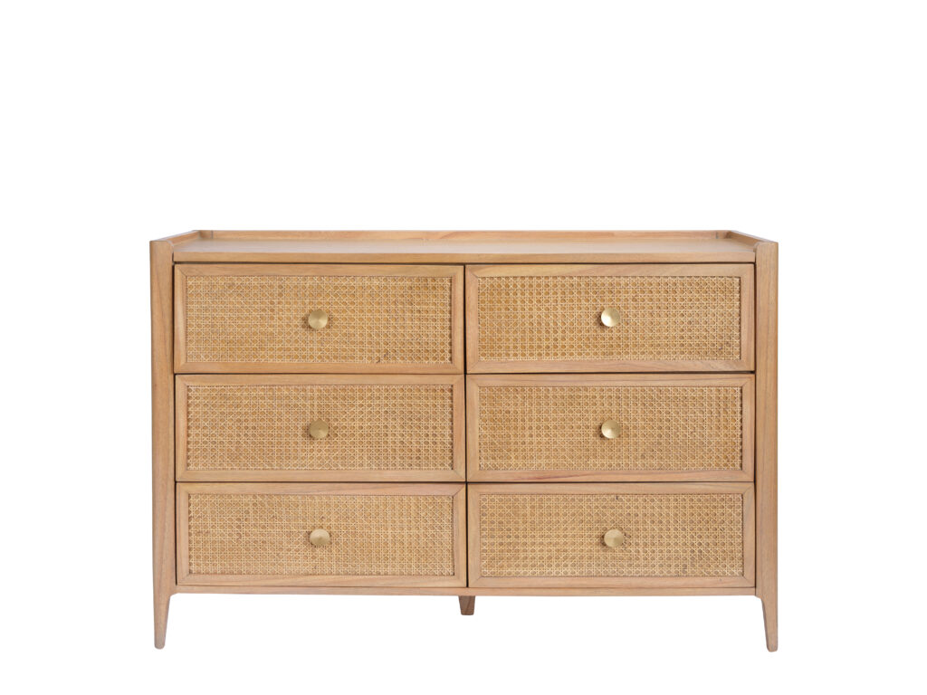 Bali 6 Drawer Wide Chest of Drawers - Image 2